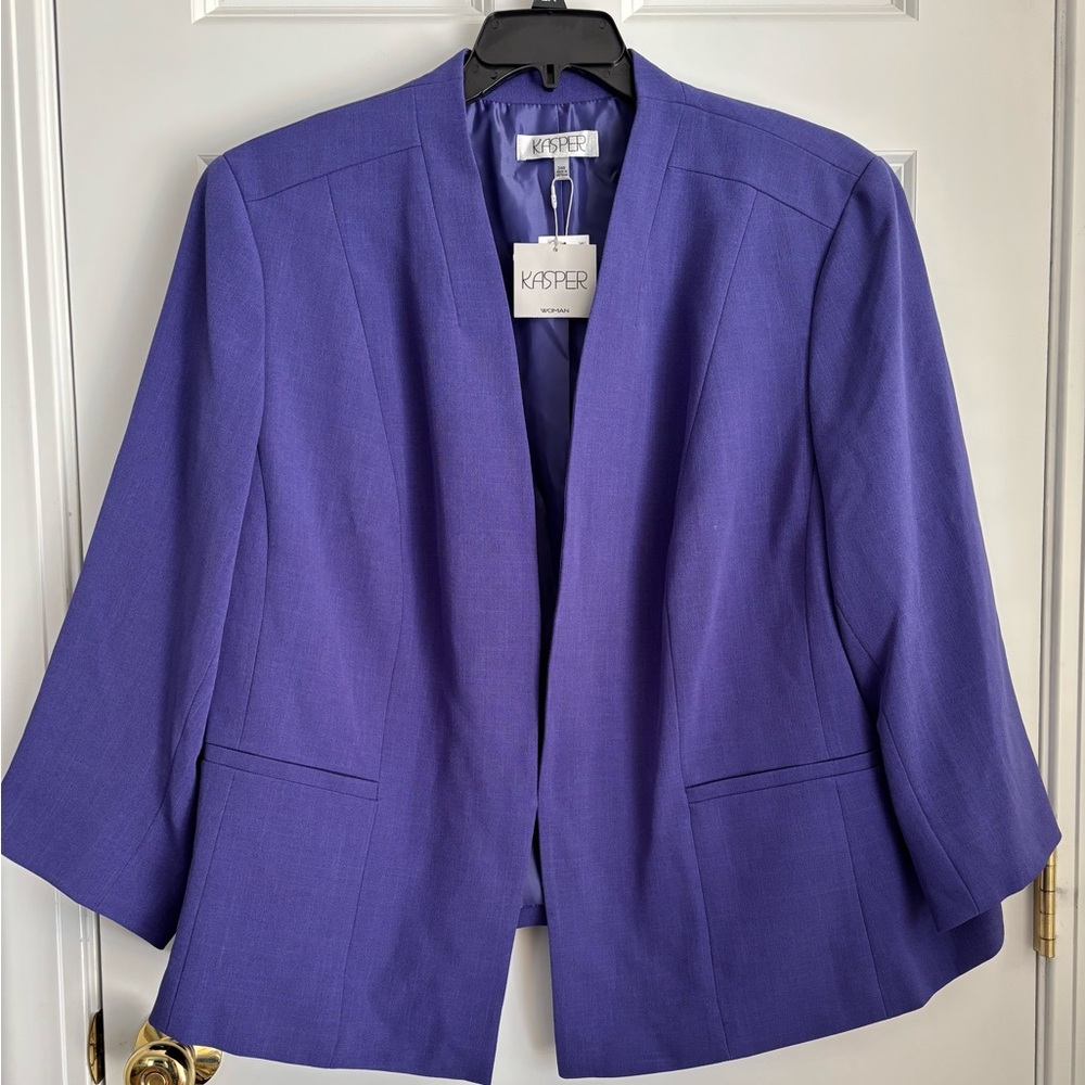 Kasper Women’s Purple Open-Front Blazer Jacket